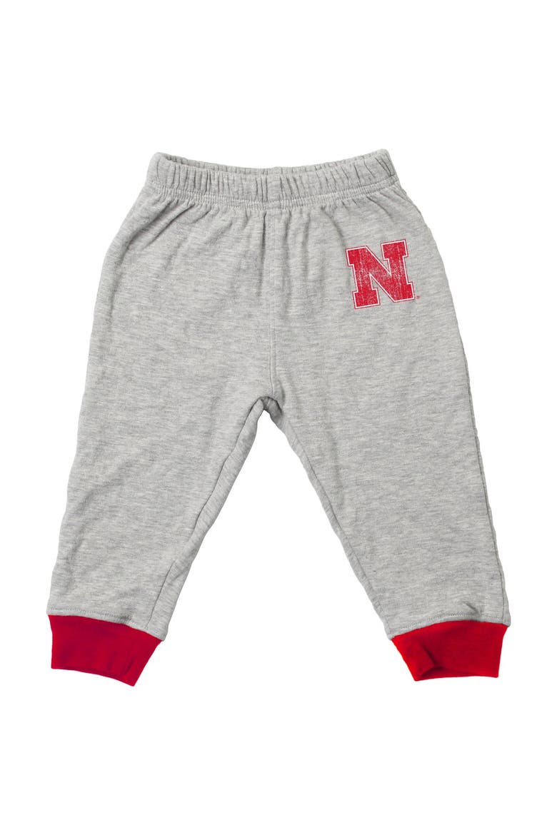 Infant Wes & Willy  Heather Gray Nebraska Huskers Jie Jie Hopper Set, Alternate, color, Heather Gray