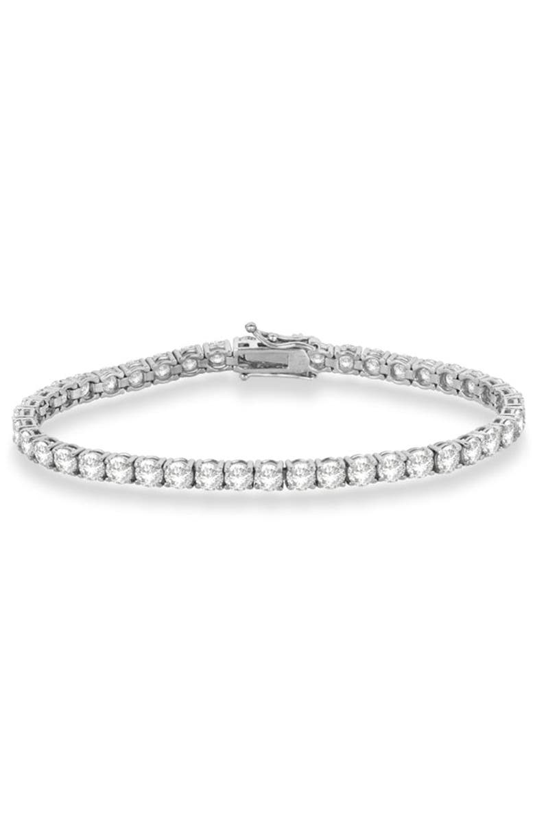 ALLUREZ Eternity Lab Diamond Tennis Bracelet 14k Gold, Main, color, White Gold