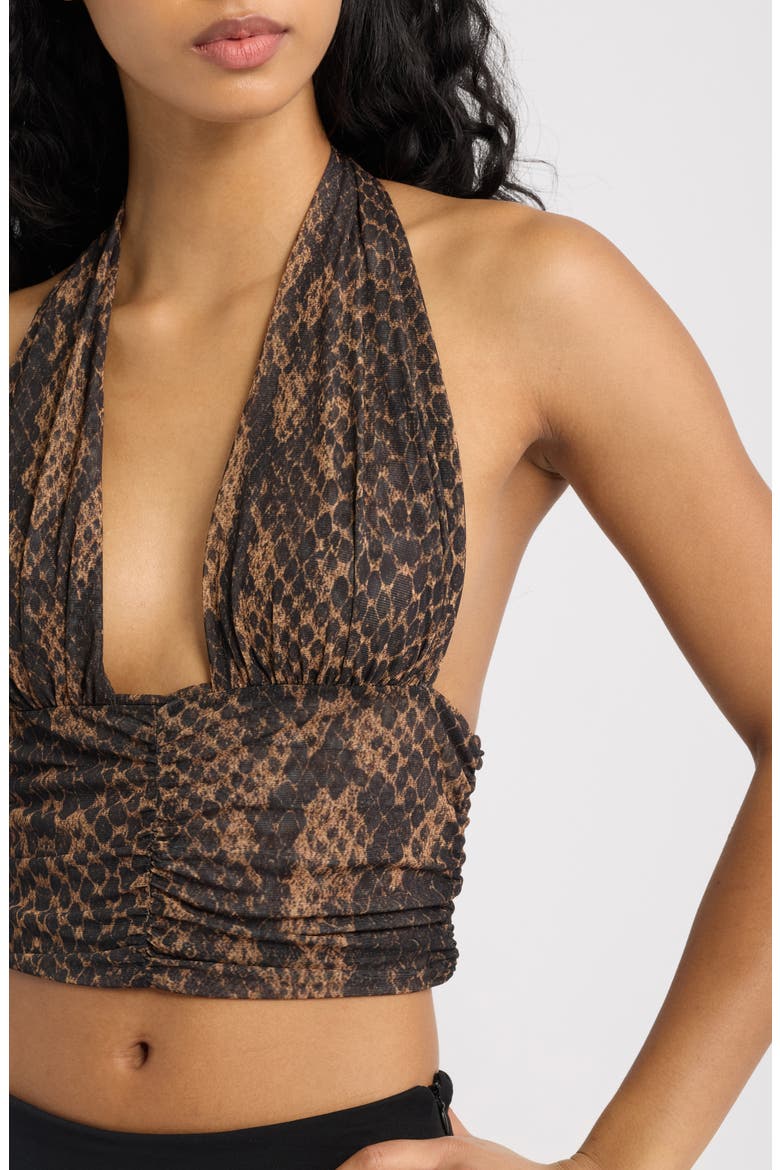 Festa Snakeskin Print Halter Top, Alternate, color, SERP