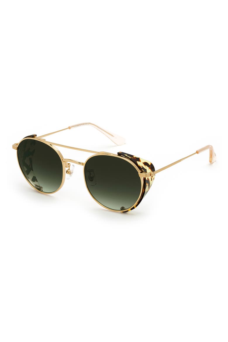 52mm Tchoup Gradient Round Sunglasses, Alternate, color, ZULU/ GREEN