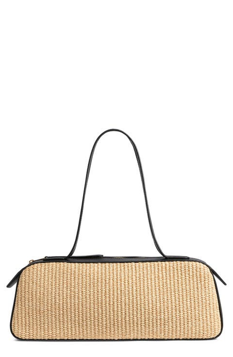 Simona Faux Raffia Shoulder Bag