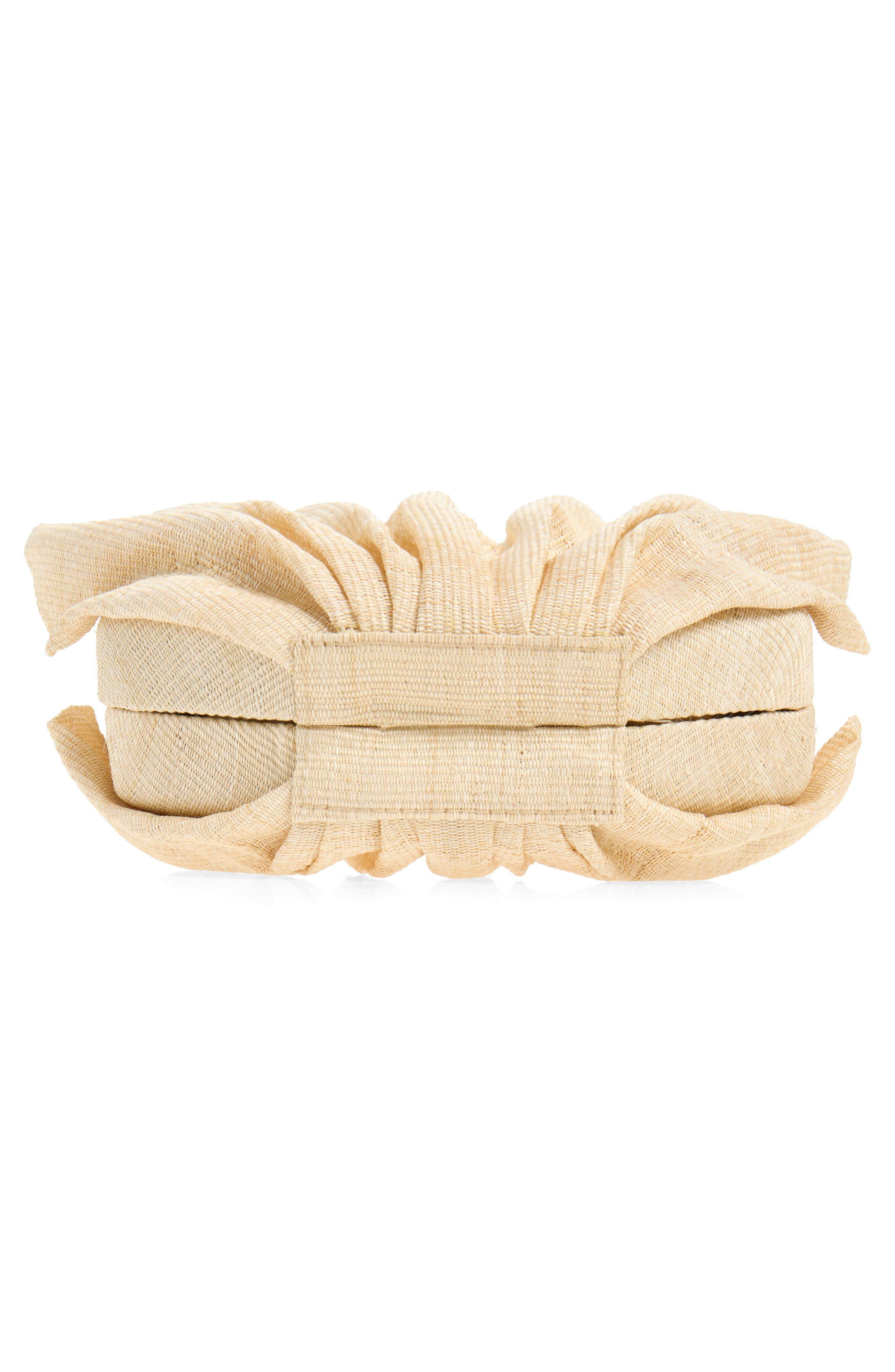 POOLSIDE The Origami Scallop Clutch, Alternate, color, Sand