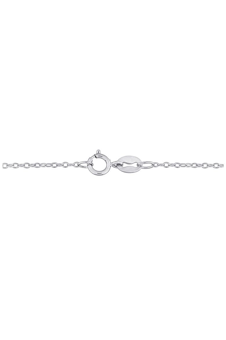 Sterling Silver Created Moissanite Drop Pendant Necklace, Alternate, color, SILVER/ WHITE
