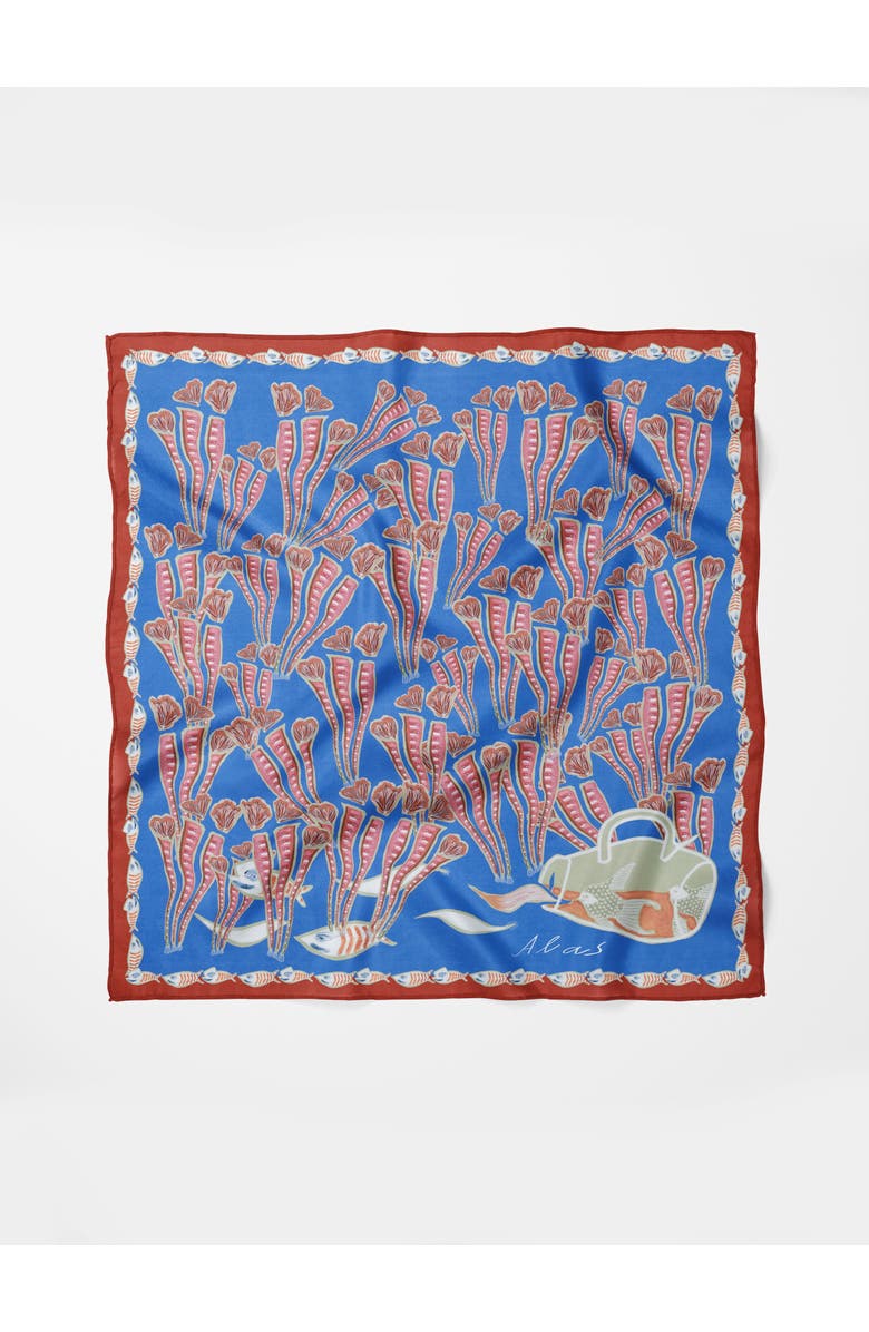 Alas The Reef Silk Bandana, Alternate, color, Print 'The Reef'