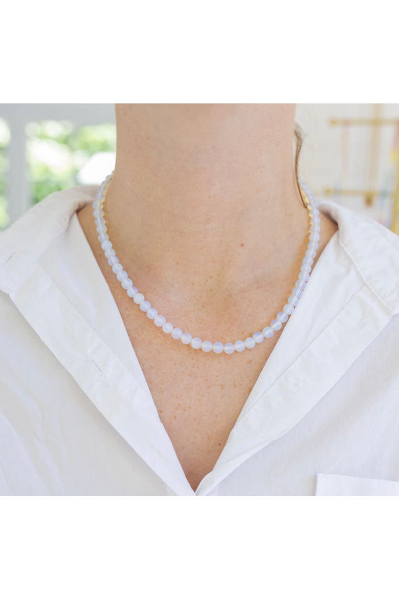 Moonstone Gemstone Necklace, Alternate, color, White