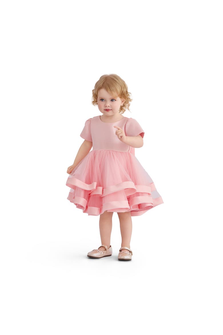 Satin Bow Dress, Alternate, color, Pink