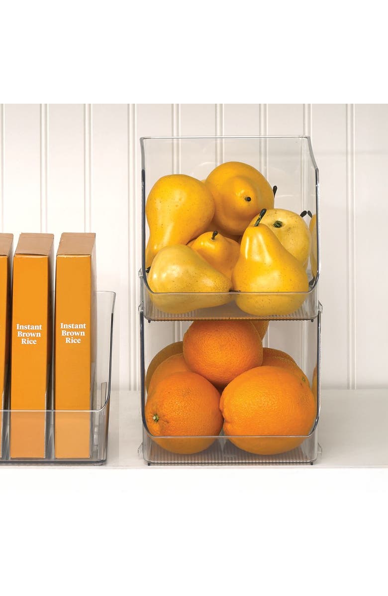iDesign Clear Plastic Stackable Open Front Storage Bin, Alternate, color, Clear
