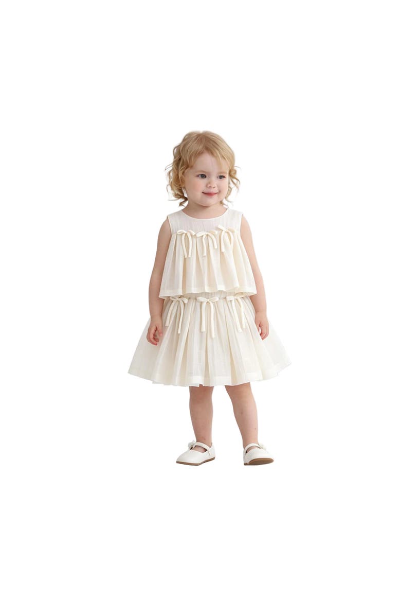Skirt Set with Bows, Alternate, color, White