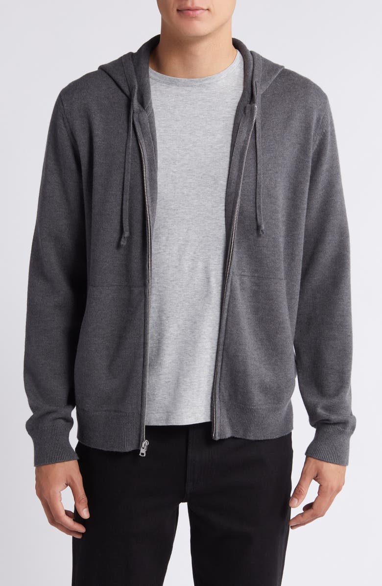 Vince Modern Wool, Cotton & Cashmere Zip-Up Hoodie Sweater, Main, color, 