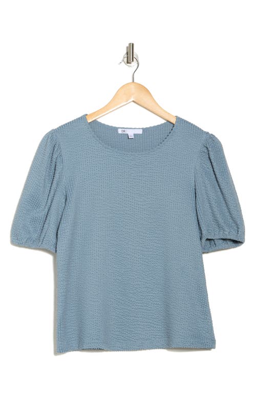 Daniel Rainn Rib Textured T-shirt In Dusty Blue