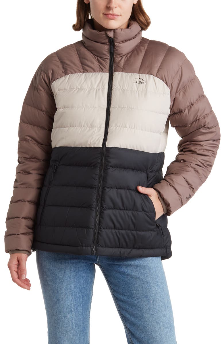 L.L.Bean Colorblock Water Repellent 650 Fill Power Down Puffer Jacket, Alternate, color, 