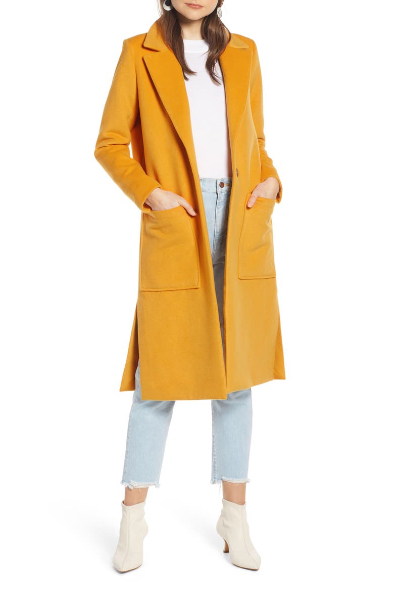 Patch Pocket Coat (Nordstrom Exclusive), Main, color, YELLOW ANTIQUE