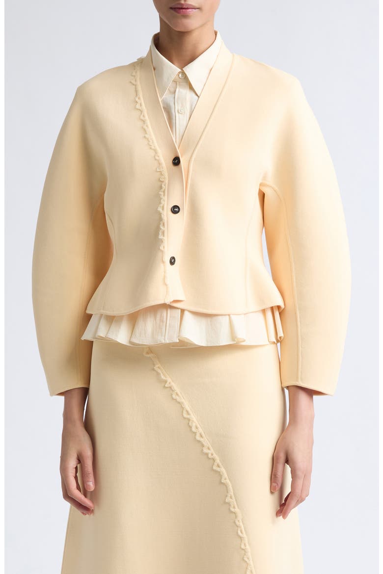 Felix Asymmetric Ruffle Trim Skirt, Main, color, CREAM