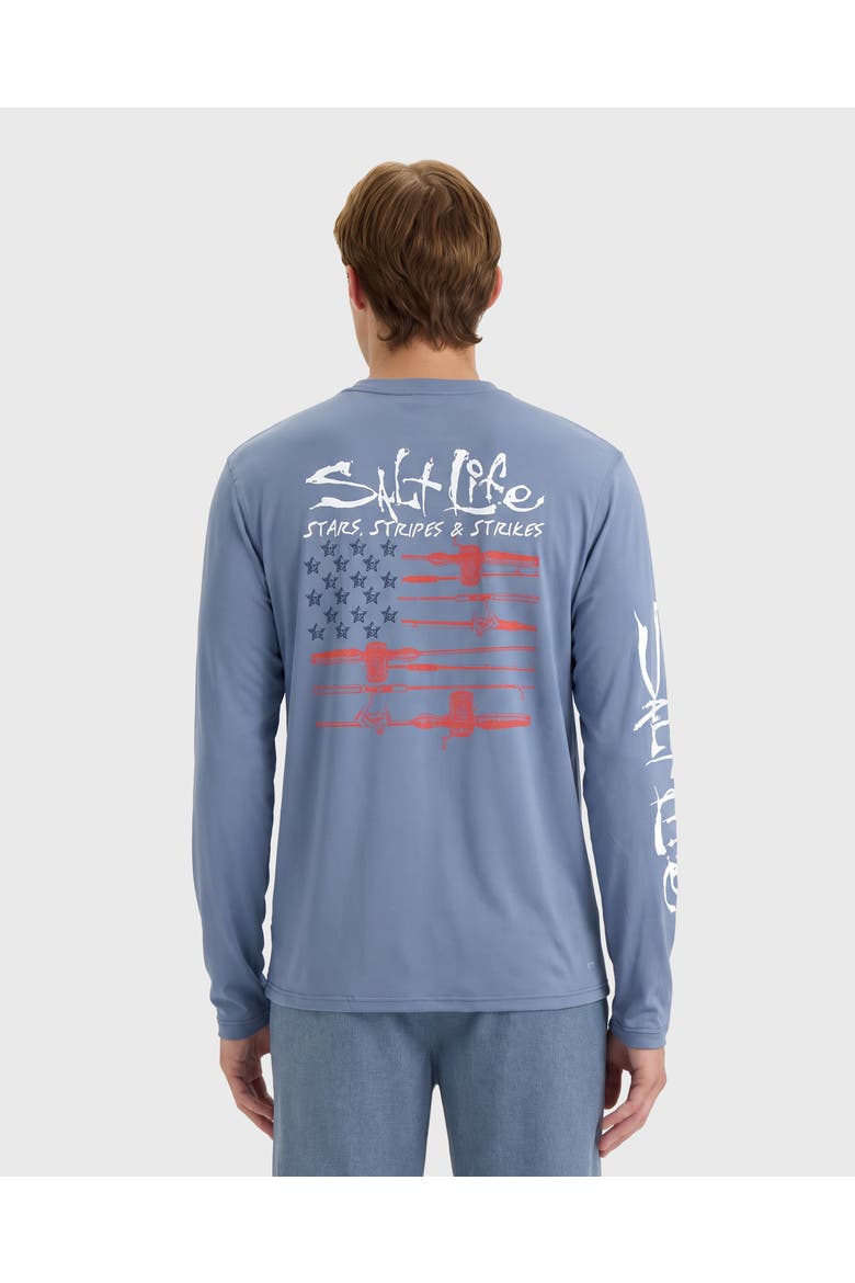 Freedom Lines  Performance Long Sleeve Tee, Alternate, color, HARBOR BLUE HEATHER