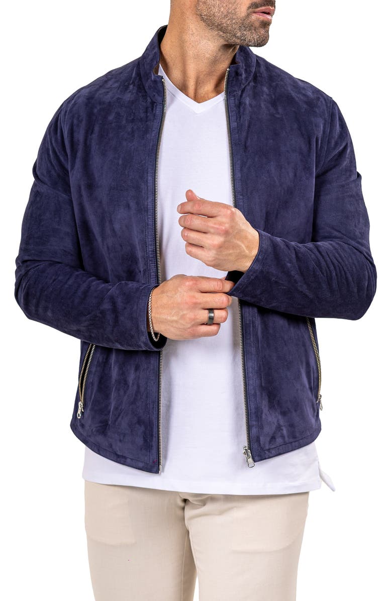 Maceoo Suede Jacket, Alternate, color, Blue