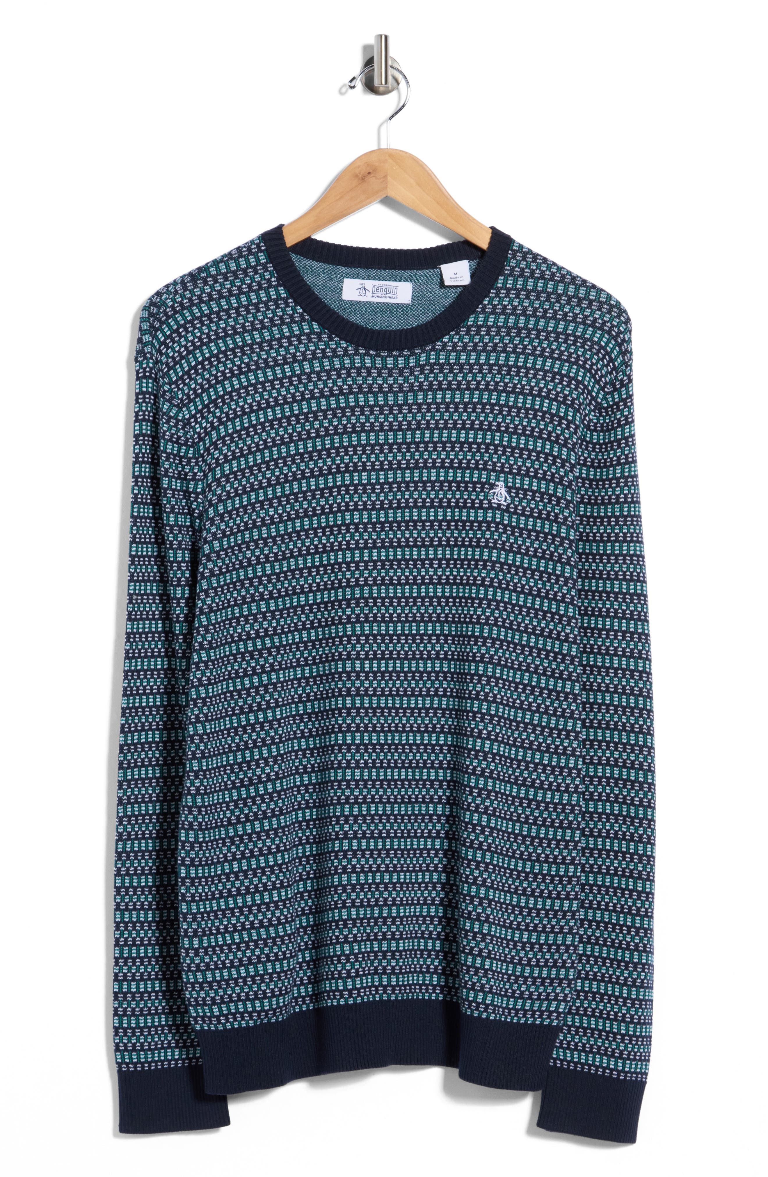 Geometric Jacquard Crewneck Sweater
