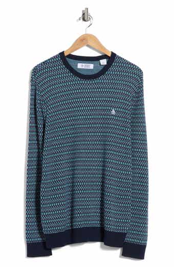 Geometric Jacquard Crewneck Sweater