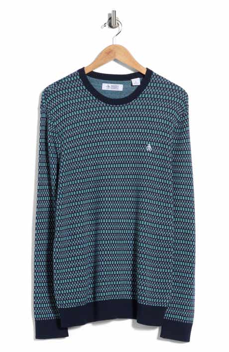 Geometric Jacquard Crewneck Sweater