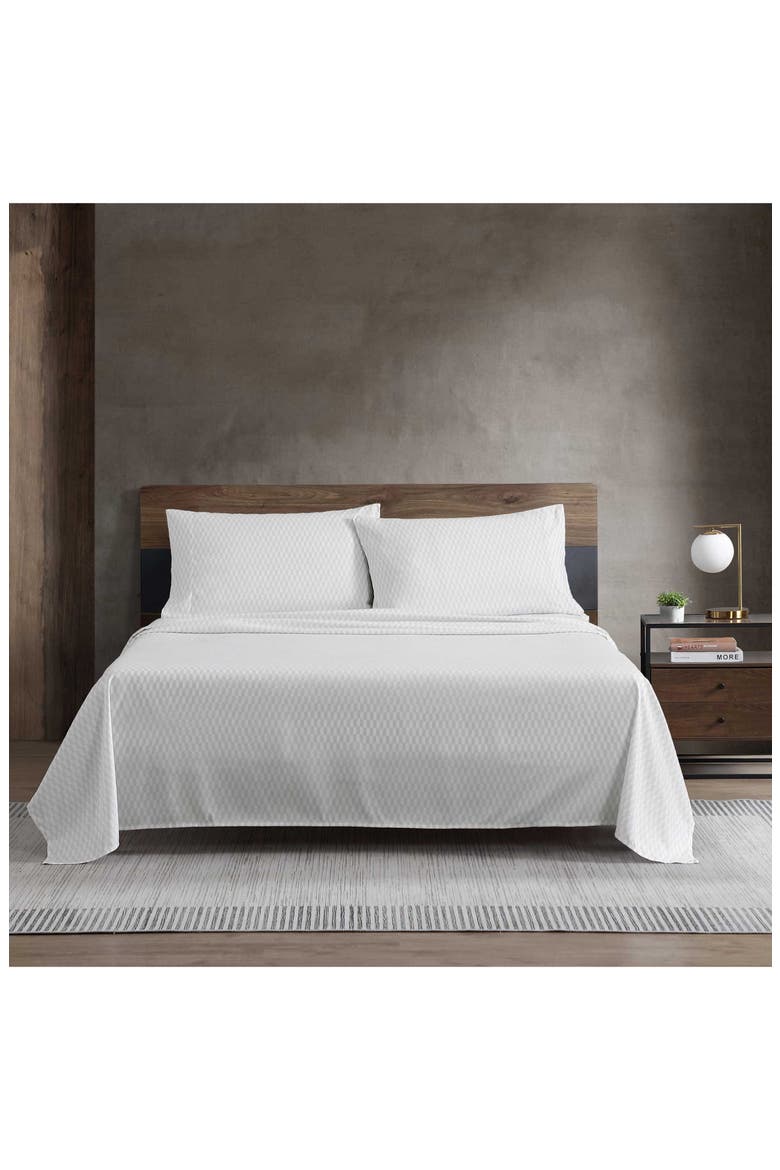 Wavy Checker Sheet Set, Alternate, color, WHITE/ LIGHT GREY