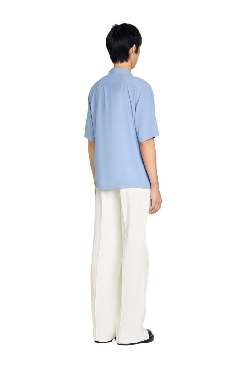 Embroidered horse loose-fit shirt, Alternate, color, Blue