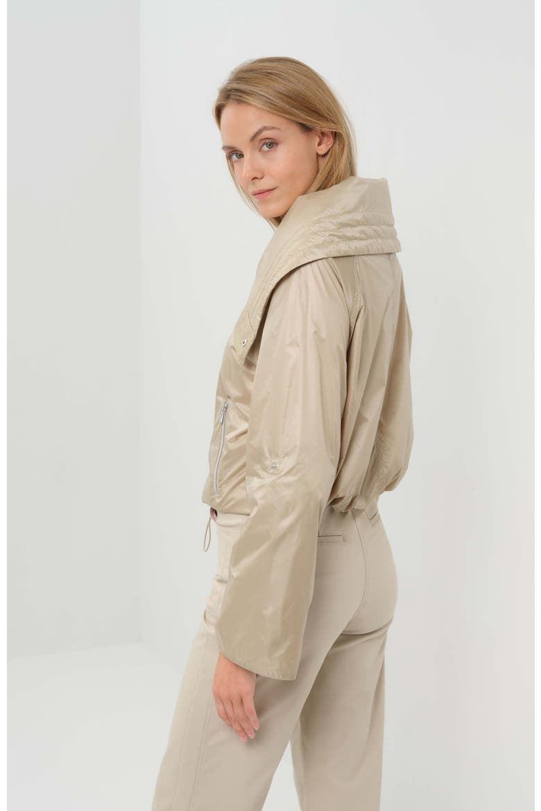 Casey Cropped Windbreaker with Oversized Lapel, Alternate, color, Champagne