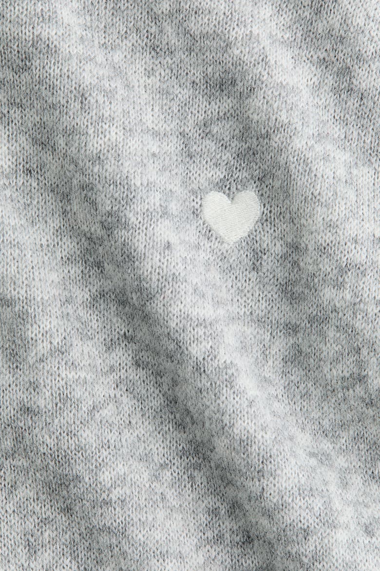 Roll-Neck Sweater, Alternate, color, Light gray melange/heart