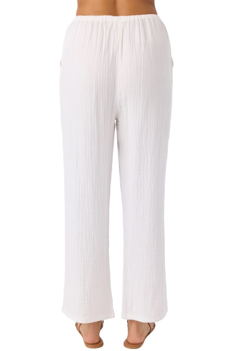 Brenda Cotton Gauze Wide Leg Pants, Alternate, color, WHITE