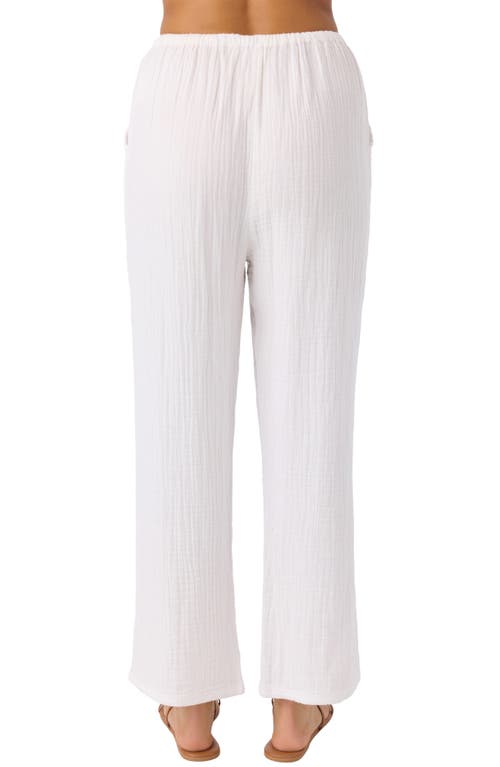 O'neill Brenda Crinkle Cotton Drawstring Pants In White