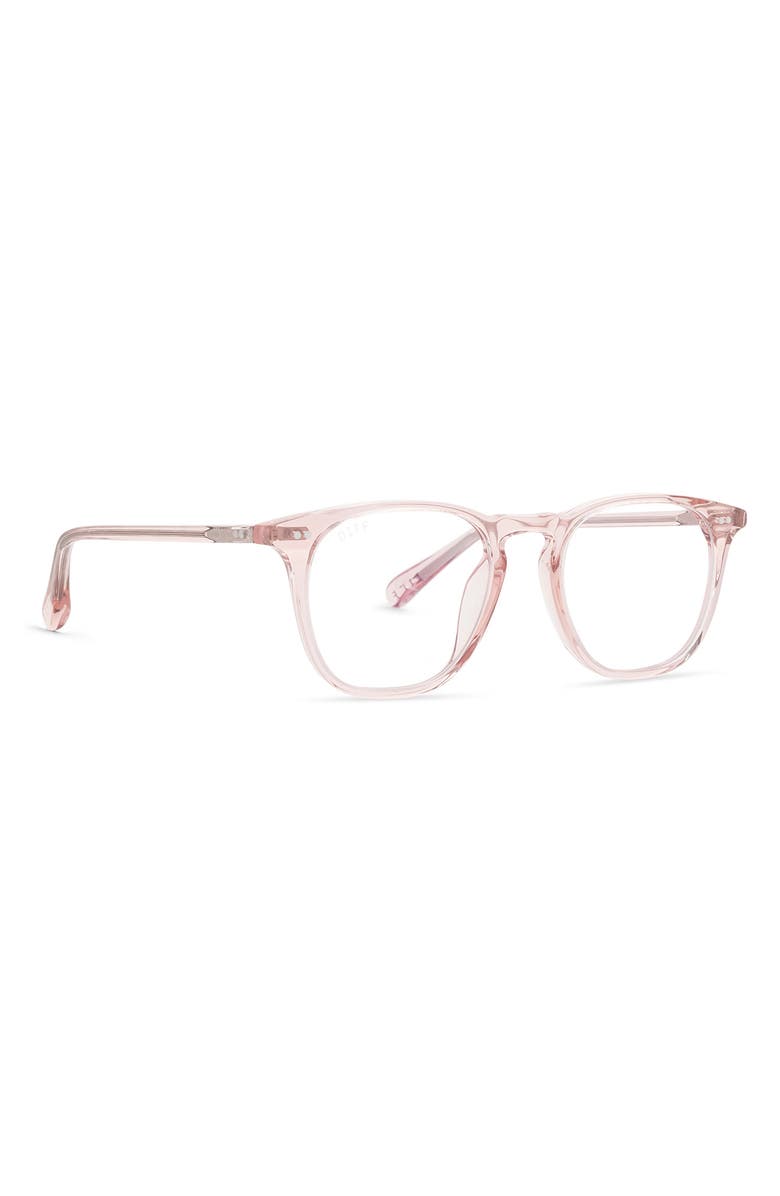 DIFF Maxwell 49mm Small Round Optical Glasses, Alternate, color, Azalea Crystal / Clear