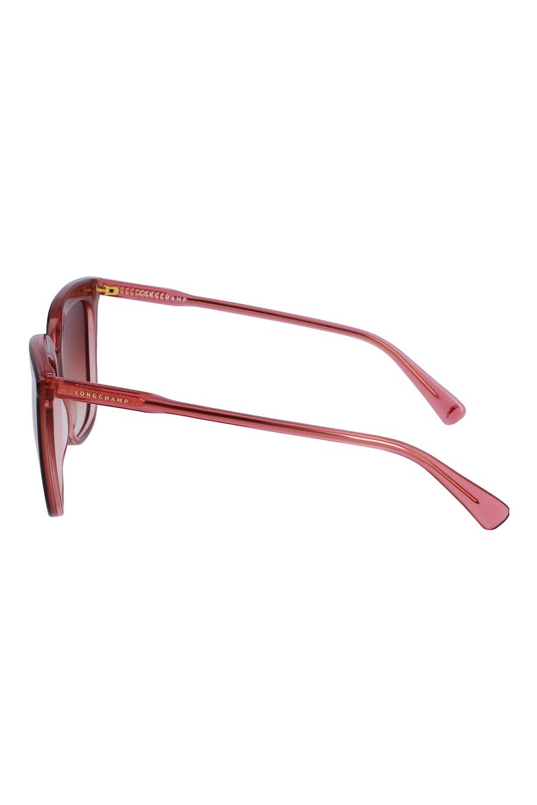 53mm Rectangular Sunglasses, Alternate, color, BROWN/ ROSE