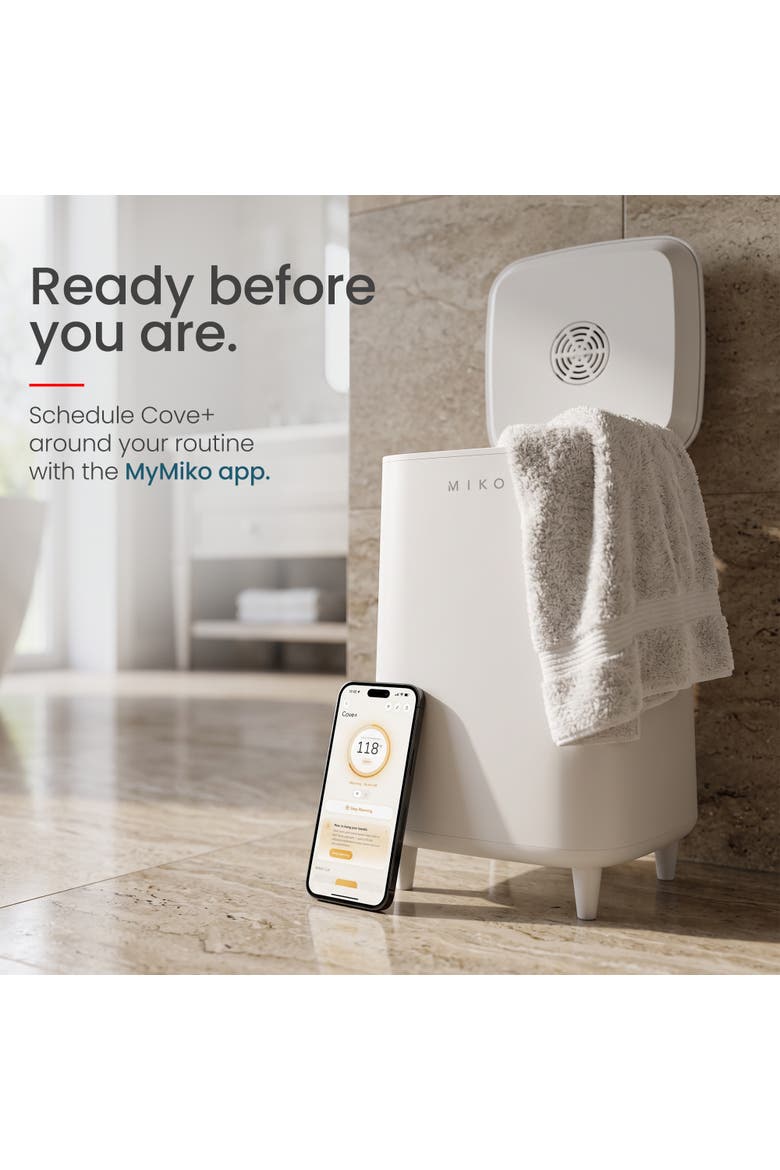 Cove App-Controlled Towel Warmer, Alternate, color, White