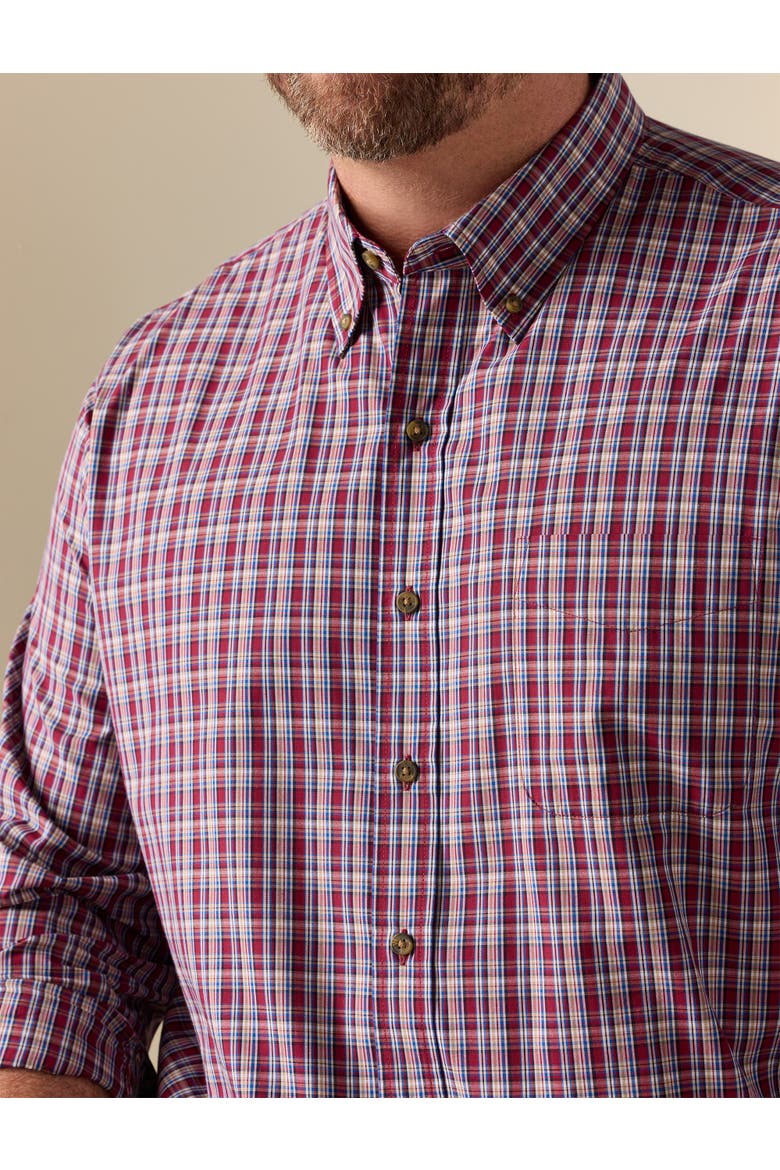 Big & Tall Easy-Care Plaid Sport Shirt V2, Alternate, color, RUMBA RED
