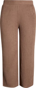 Anne Klein Crinkle Pull-On Ankle Wide Leg Pants