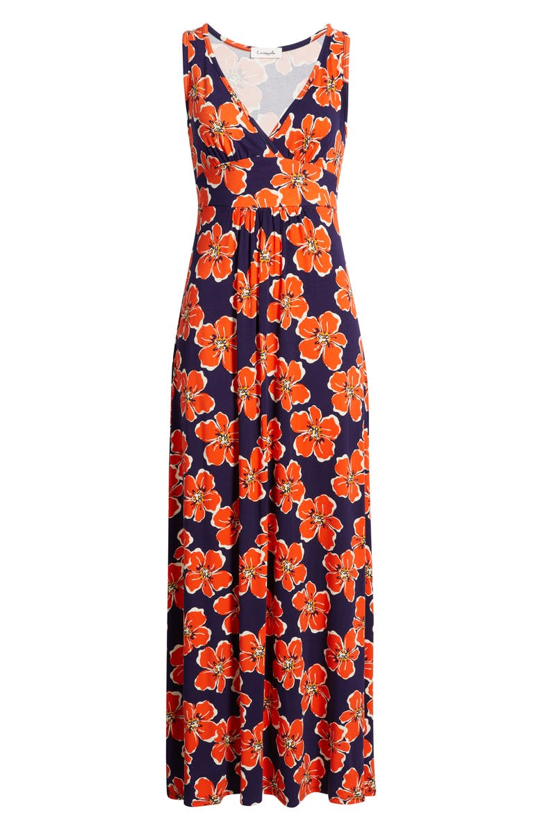 Loveappella Floral Sleeveless Jersey Maxi Dress, Main, color, 