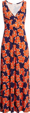 Loveappella Floral Sleeveless Jersey Maxi Dress