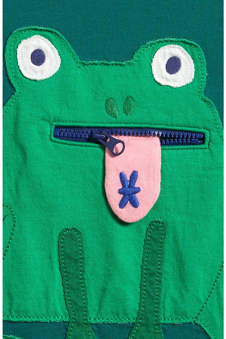 Kids' Zip Appliqué T-Shirt, Alternate, color, JEWEL GREEN FORG