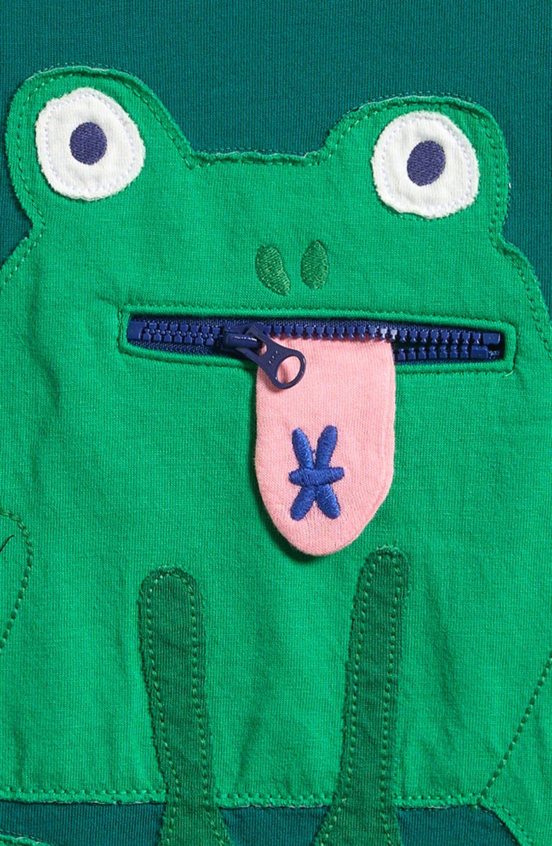 Mini Boden Kids' Zip Appliqué T-Shirt, Alternate, color, Jewel Green Forg
