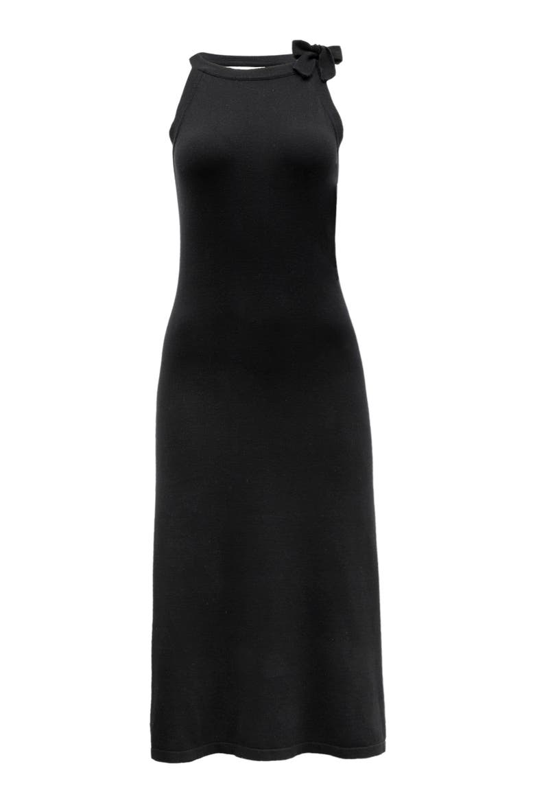 Womens' Halter Tie Sweater Dress, Alternate, color, Black