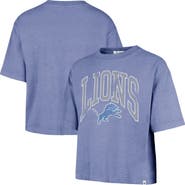 '47 Women's '47 Blue Detroit Lions Cropped Mindi Slub T-Shirt