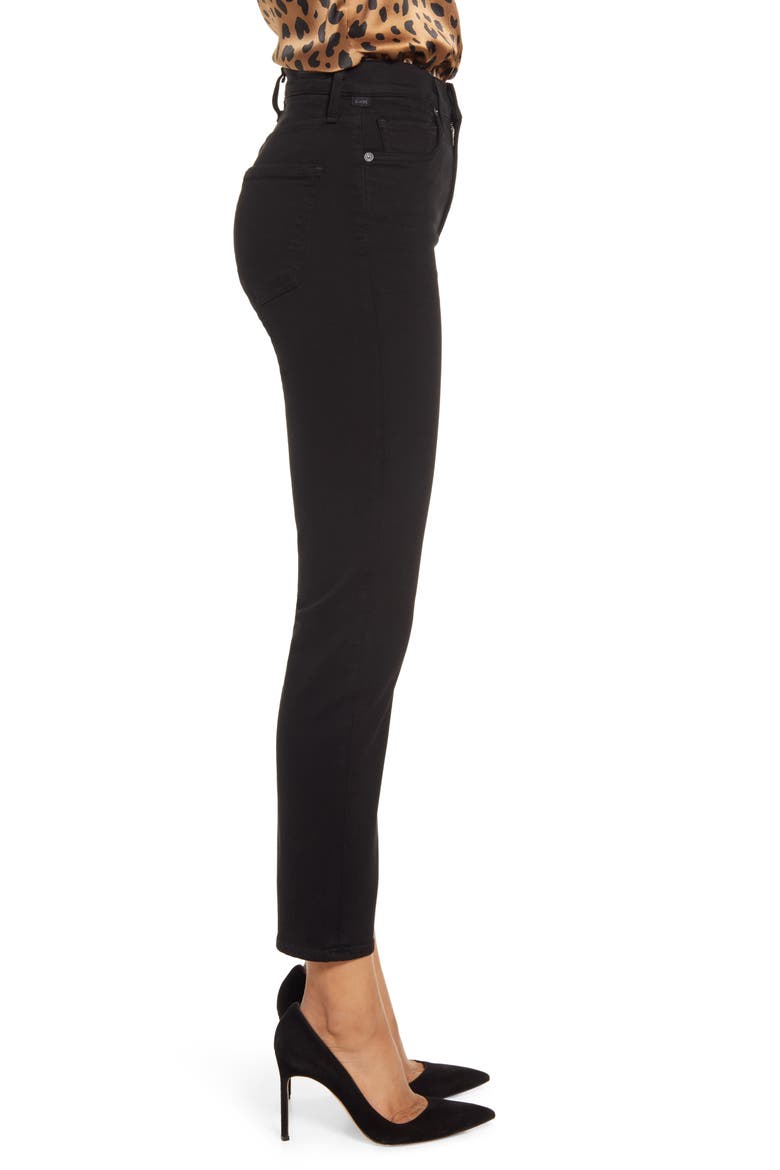 Harlow High Waist Ankle Slim Cut Jeans, Alternate, color, PLUSH BLACK
