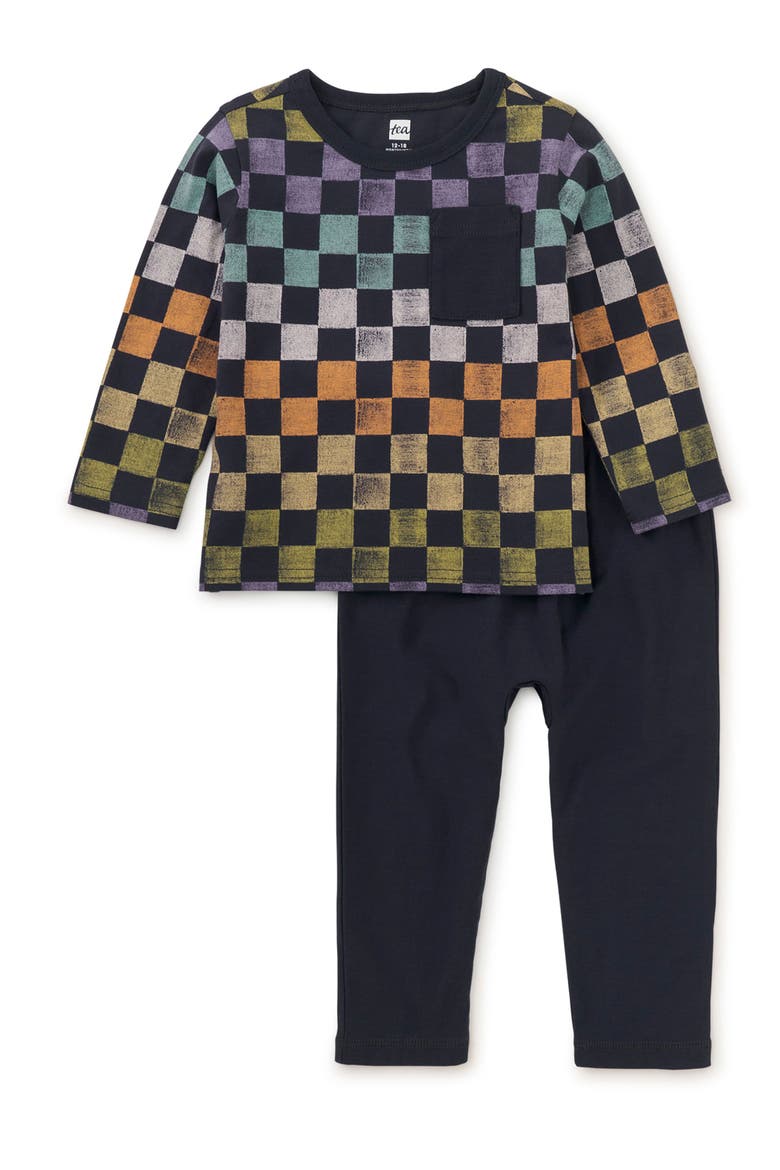 Long Sleeve Top and Pants Set, Main, color, Checkerboard