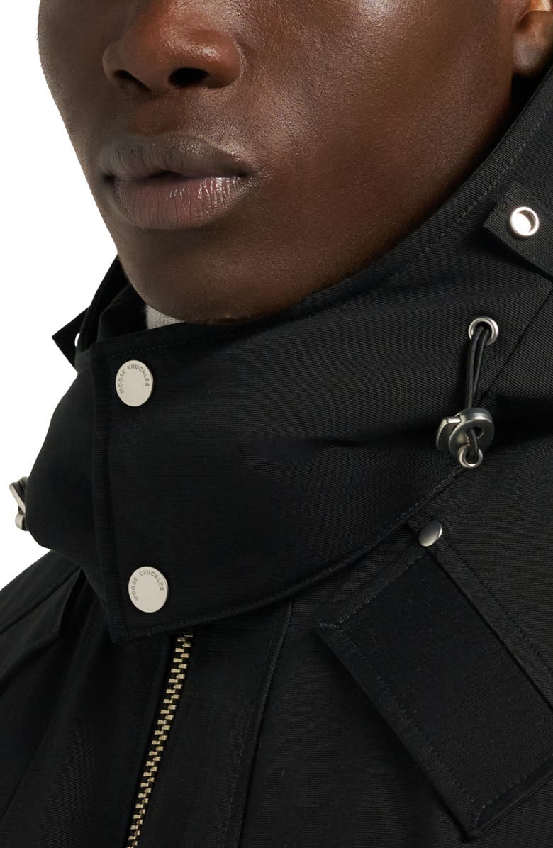 Moose Knuckles Original Genuine Shearling Trim Water & Wind Resistant 650 Fill Power Down Ballistic Bomber Jacket, Alternate, color, Black With Black Shearling