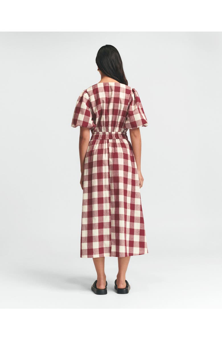 ST MRLO Rowley Midi Dress, Alternate, color, Berry Gingham