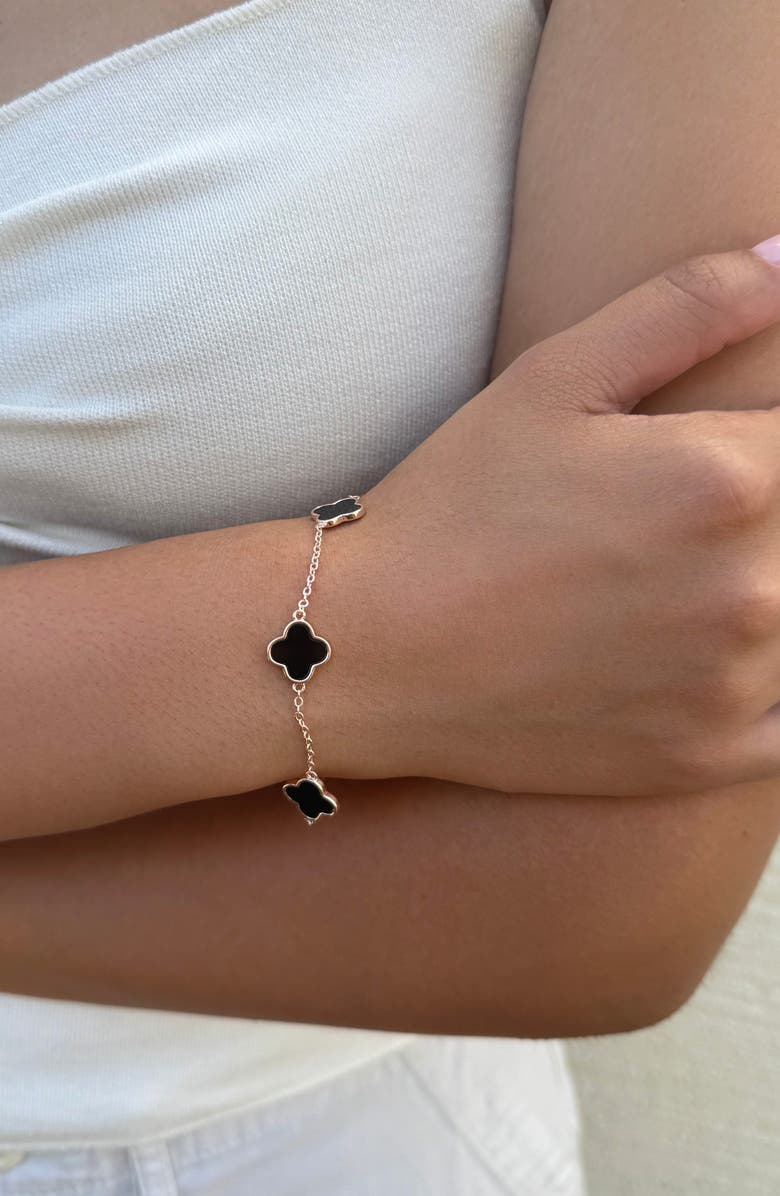 Adornia Black Clover Bracelet, Alternate, color, Pink-Black