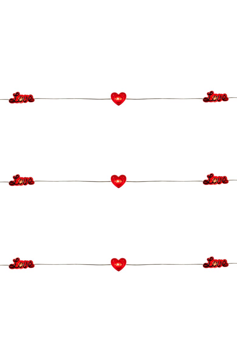 Northlight 20-Count Red Valentine's Day Love and Heart LED Fairy Lights, 6.25ft, Copper Wire, Alternate, color, Red