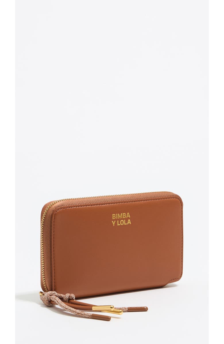 Bimba y Lola Tan Leather Horizontal Wallet, Main, color, Tan