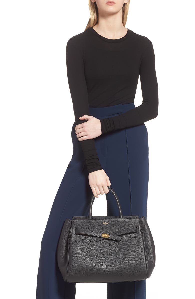Mulberry Belted Bayswater Grained Leather Satchel, Alternate, color,