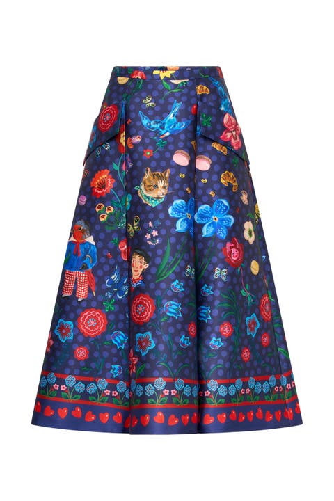 Printed Micado Skirt Nathalie Lt Signature Print