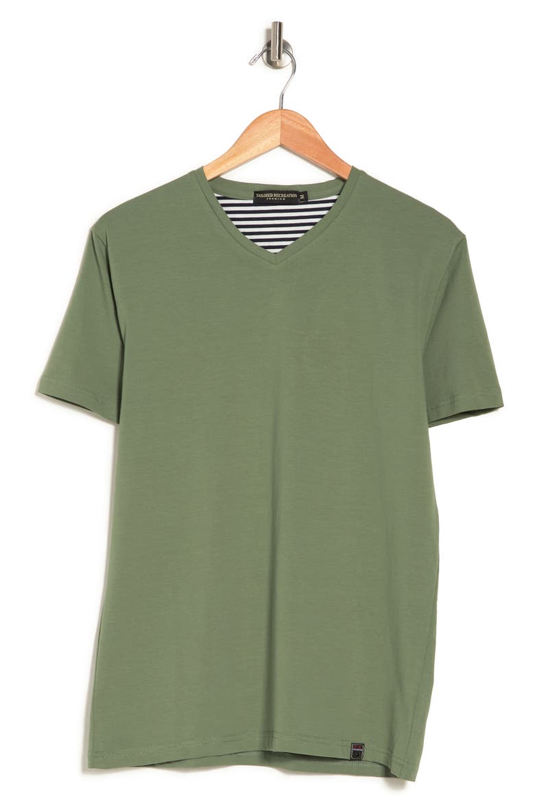 Solid V-Neck T-Shirt, Alternate, color, OLIVE