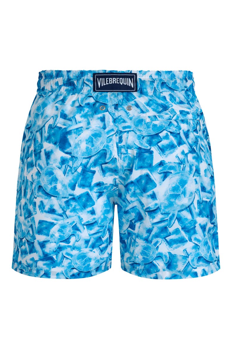 Men's Iced Turtles Light Fabric Swim Shorts, Alternate, color, BLANC